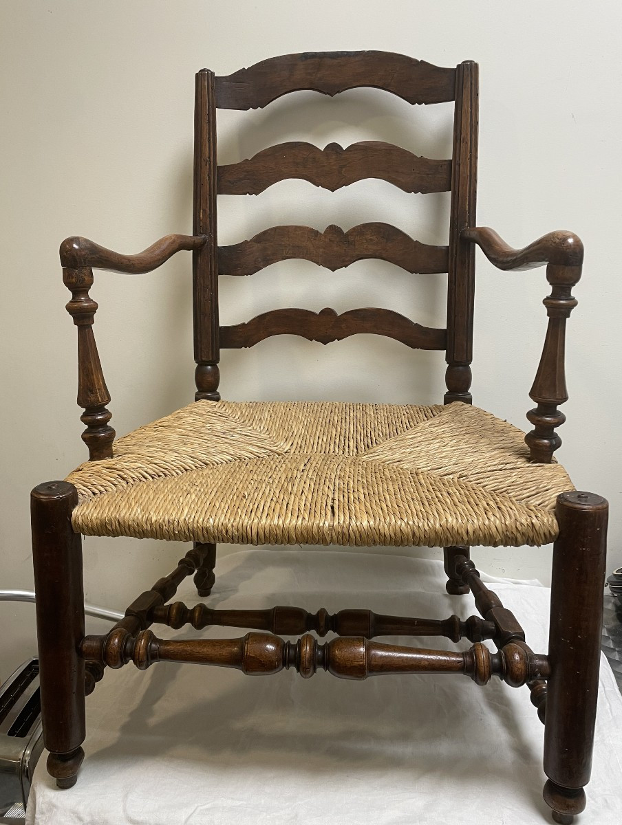 Provençal Straw Armchair From The 18th Century-photo-2