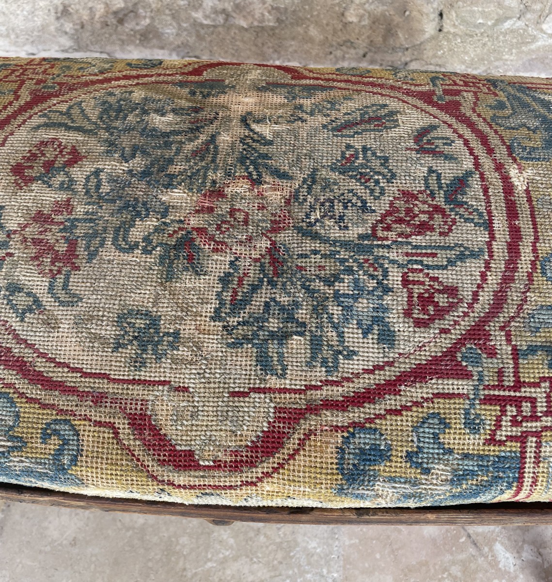 18th Century Tapestry Bench-photo-4