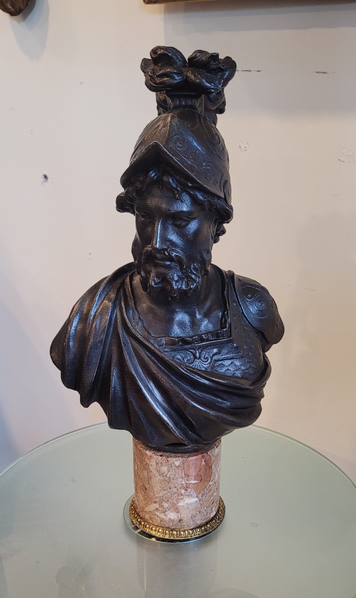 Sculpture en Régule d'un Guerrier Romain Italie fin XIX ème-photo-1