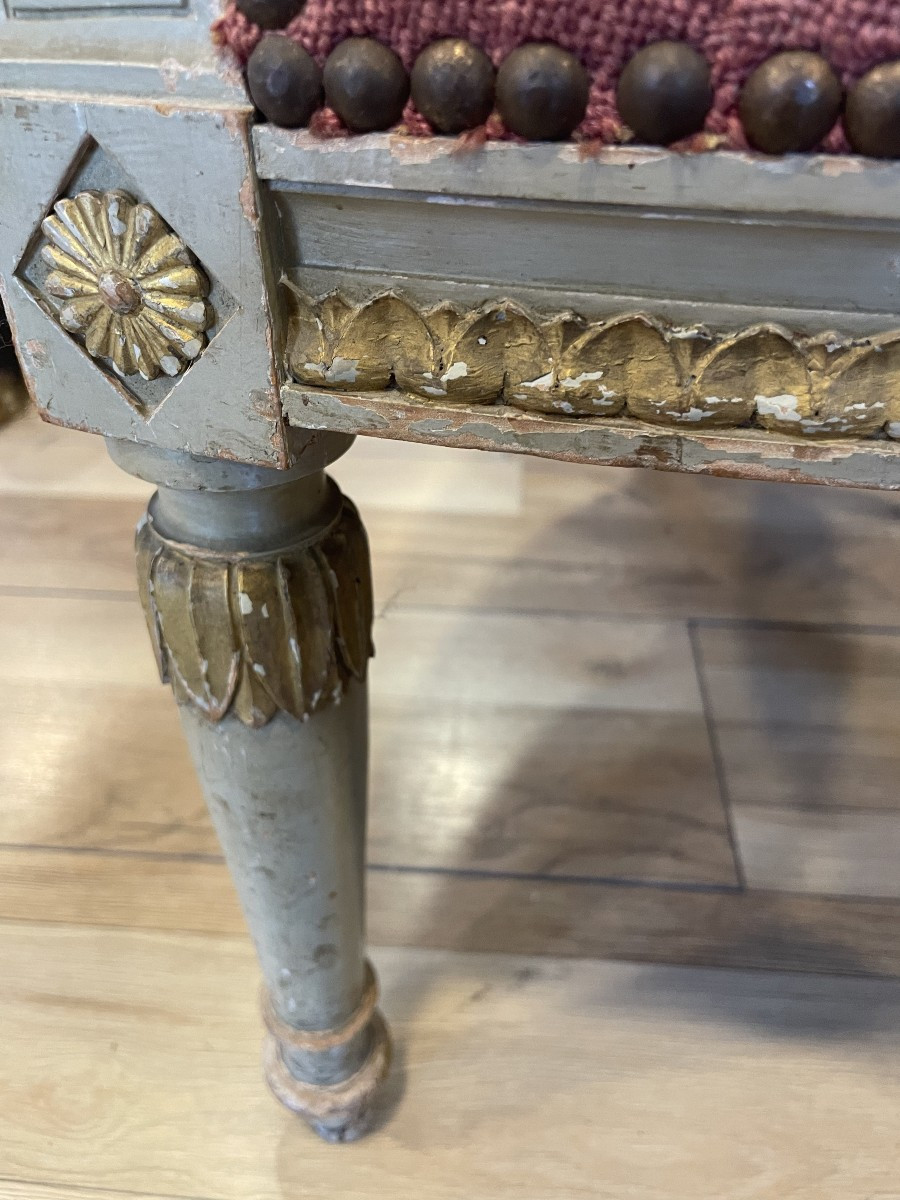 Paire de Fauteuils en bois Peint de style Directoire époque XIX éme-photo-1