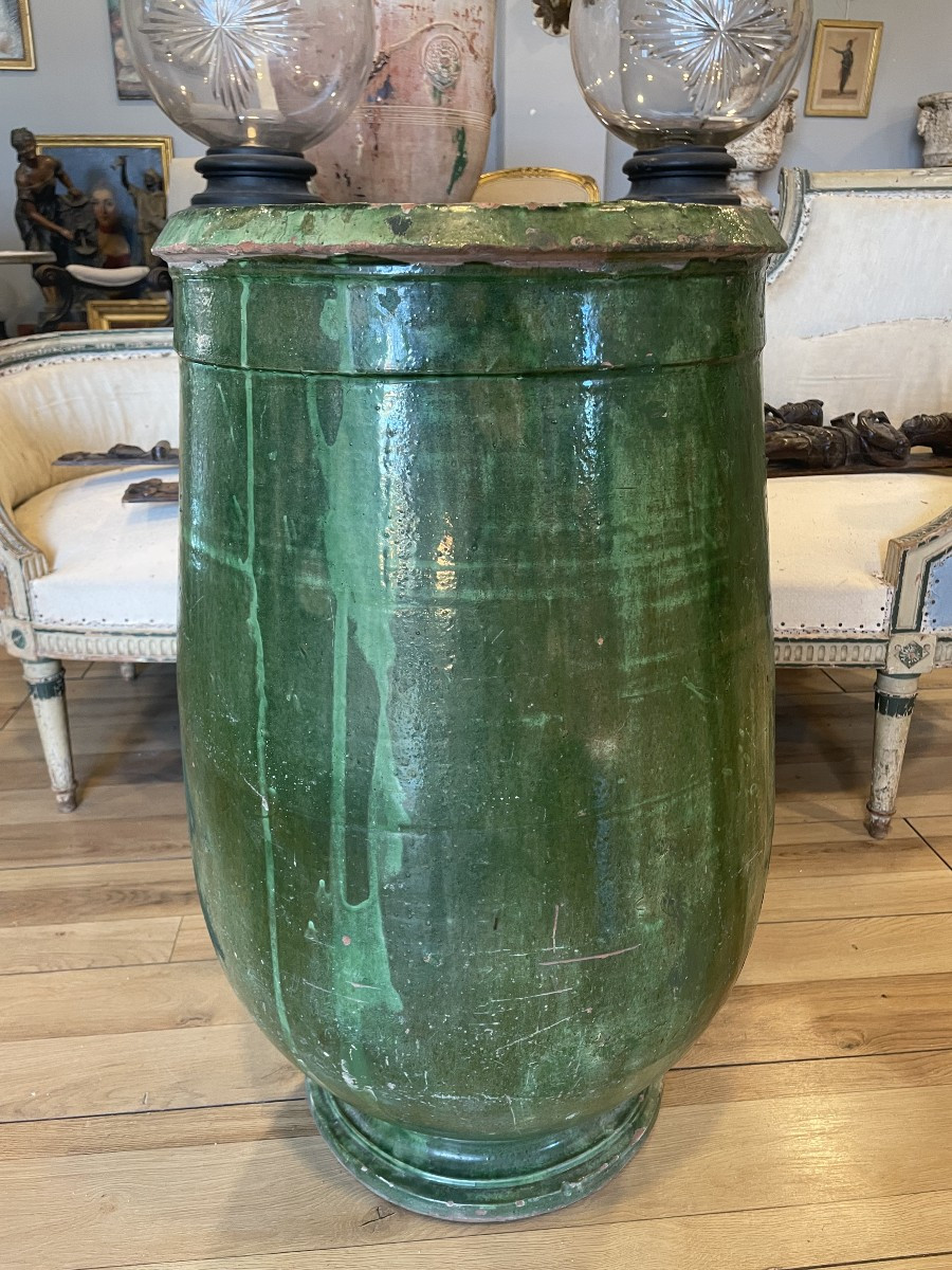 Jarre en terre cuite vernissé époque XIX emé  Anduze Tornac-photo-2