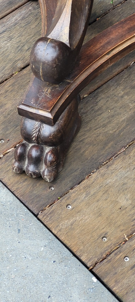 Tripod Stool With Claw Feet, 19th Century-photo-2