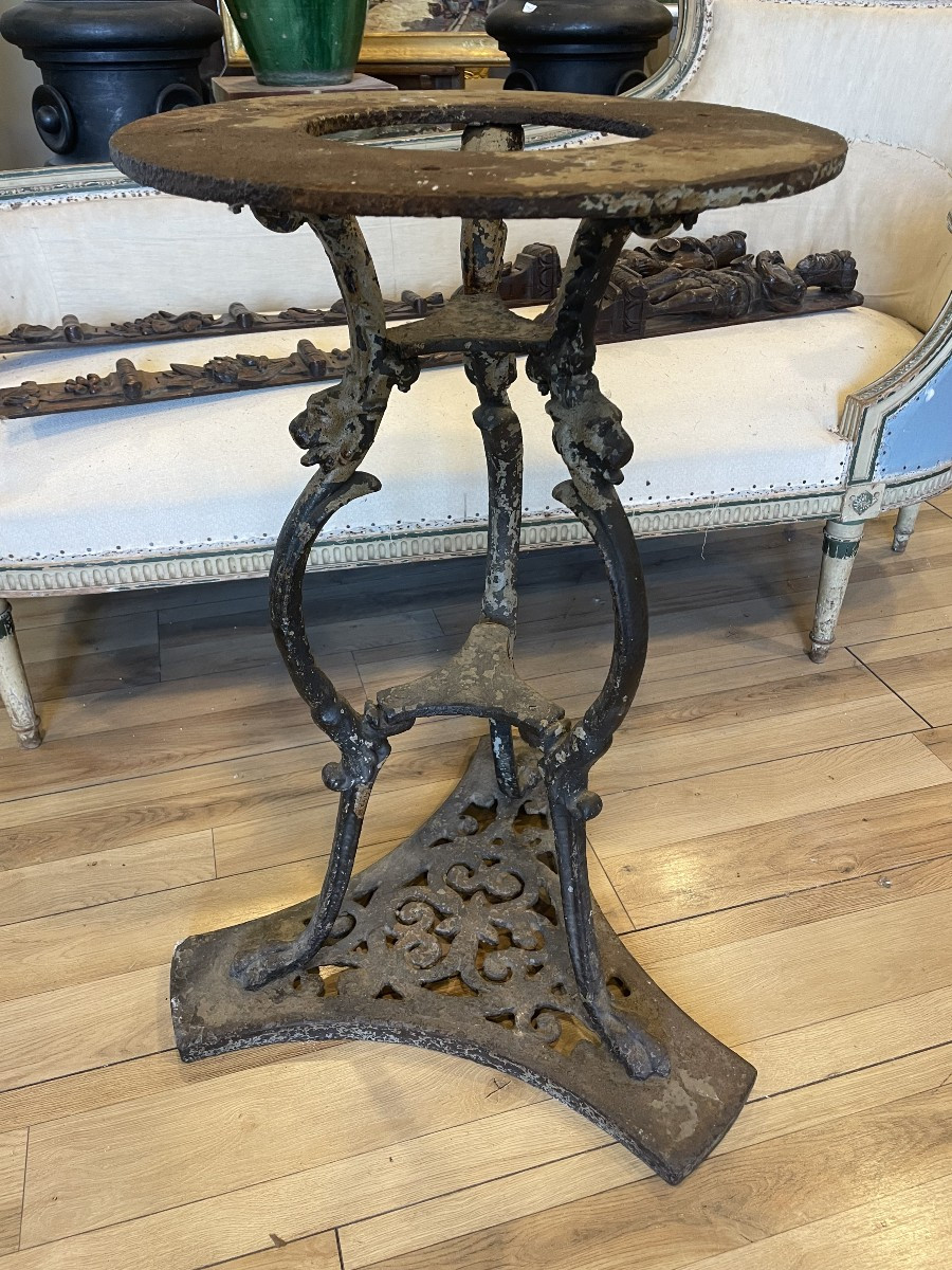 Gueridon en fonte de jardin époque 1880 -photo-2