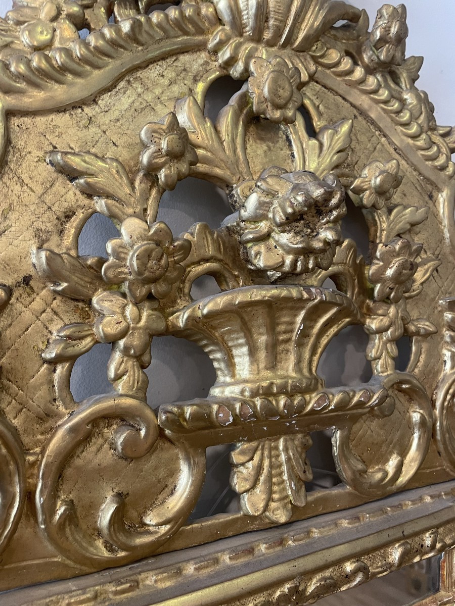 Gilded Wood Mirror Regency Period XVIII Century-photo-4