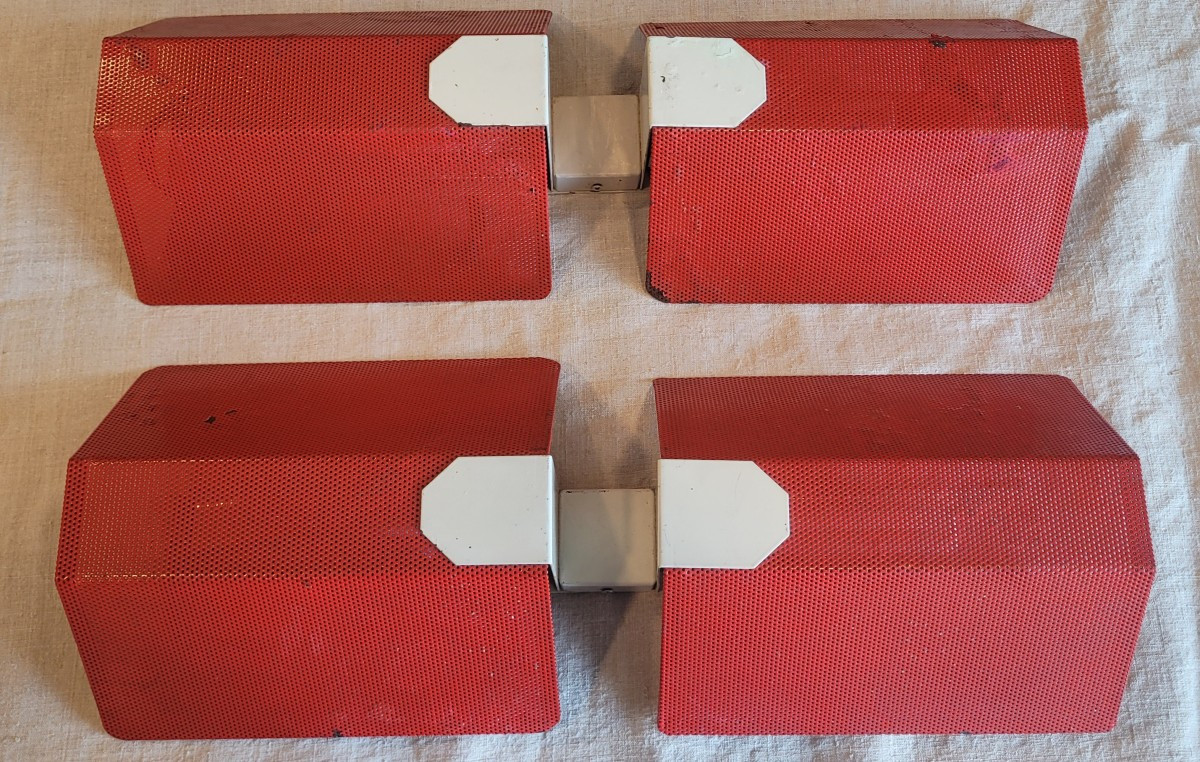 Pair Of Perforated Metal Wall Lights In The Mathieu Matégot Style From The 50s-photo-4