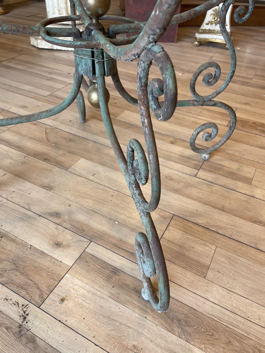 Garden Base With Beautiful Original Green Patina-photo-2