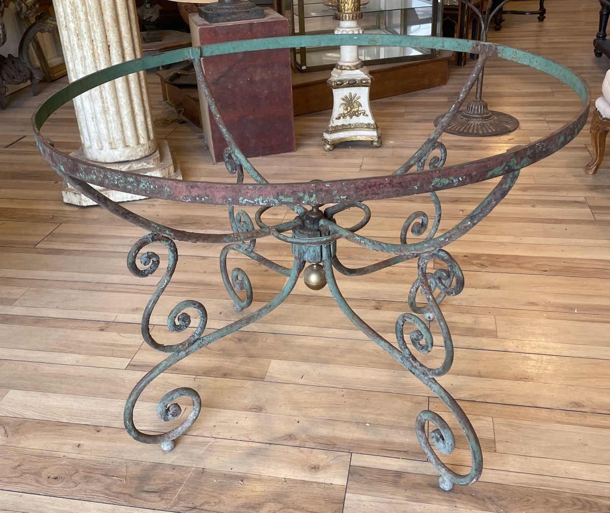 Garden Base With Beautiful Original Green Patina-photo-4