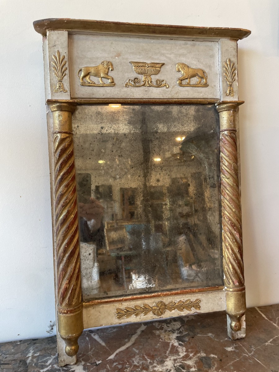 Painted Directoire Trumeau From The 18th Century-photo-3