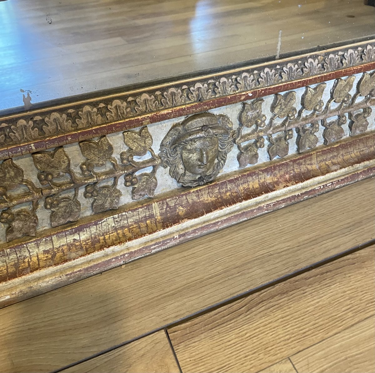 Paire de miroirs laqués et dorés d'époque Directoire-photo-3