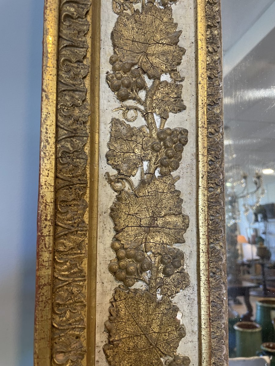 Paire de miroirs laqués et dorés d'époque Directoire-photo-4