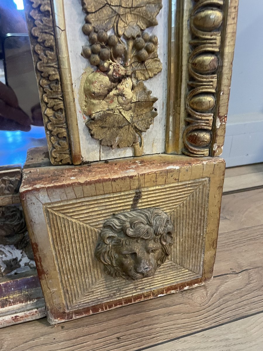 Paire de miroirs laqués et dorés d'époque Directoire-photo-1