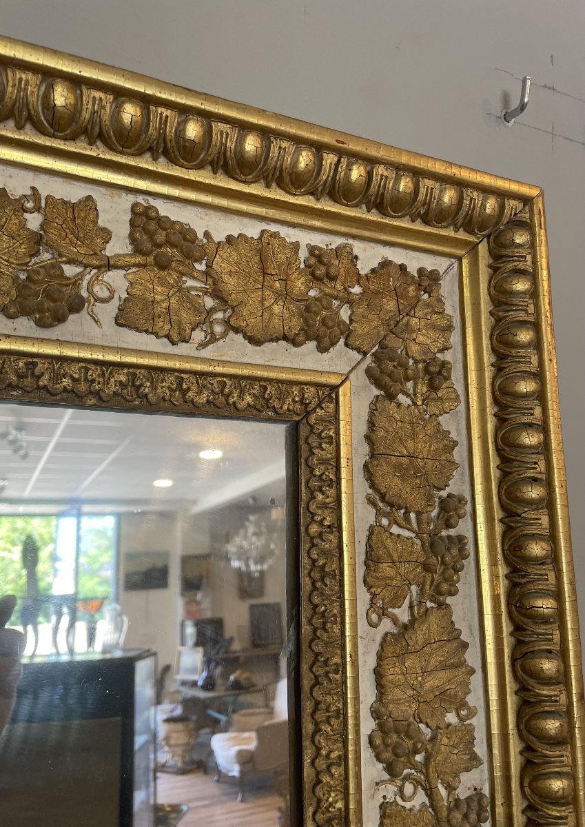 Paire de miroirs laqués et dorés d'époque Directoire-photo-2