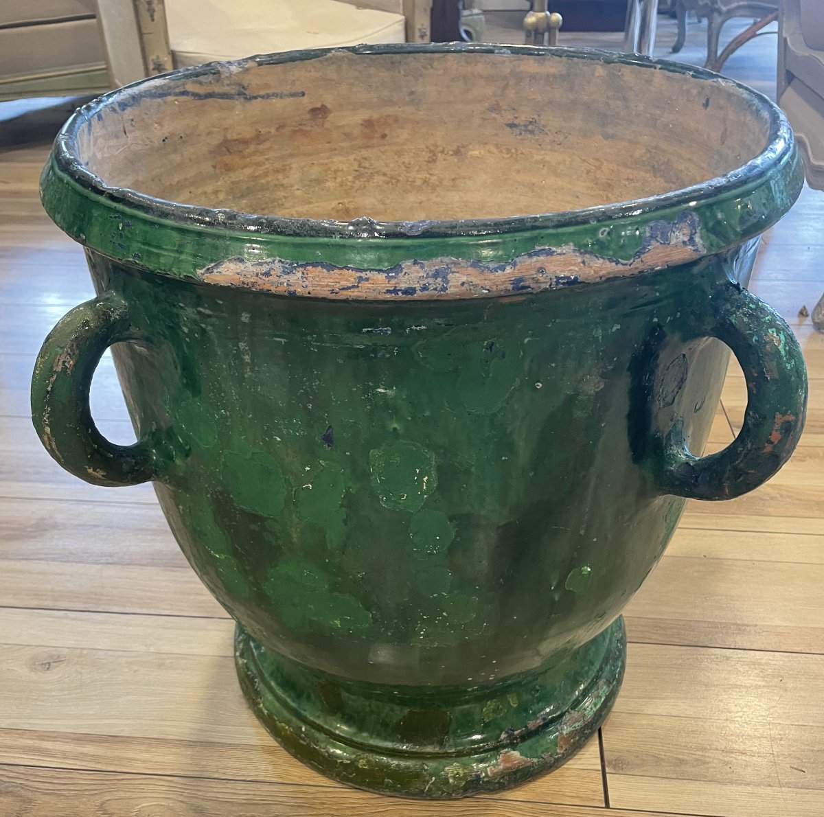 vase  vert  Castelnaudary époque XIX éme siecle