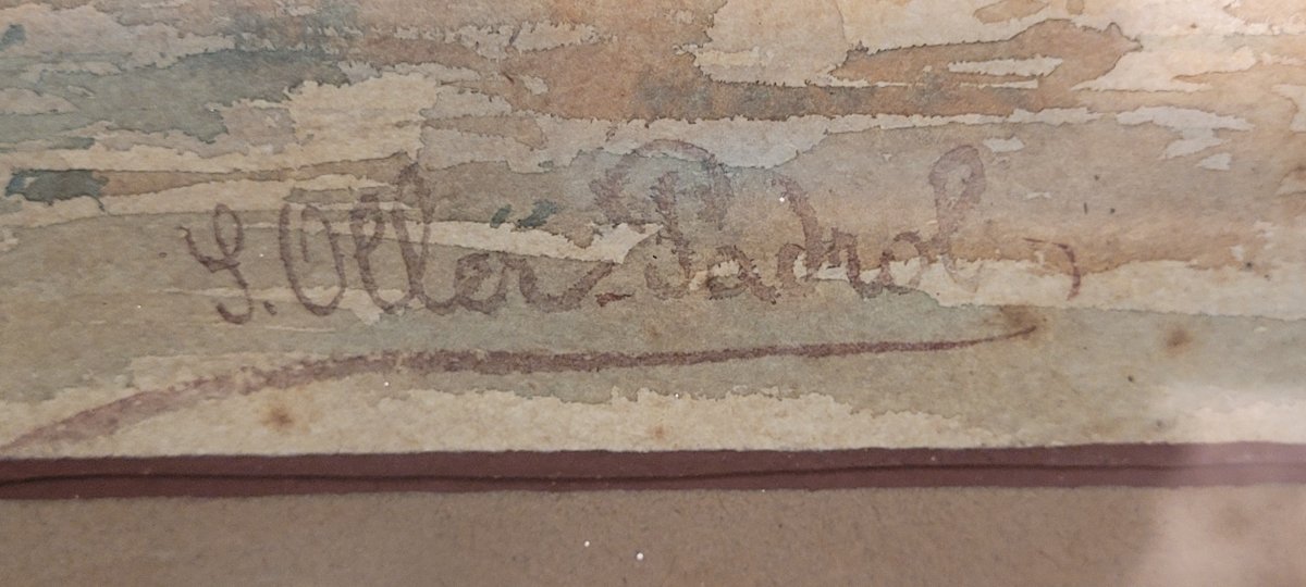 Aquarelle Néo-Classique représentant l' Arc Constantin fin XIXème-photo-2
