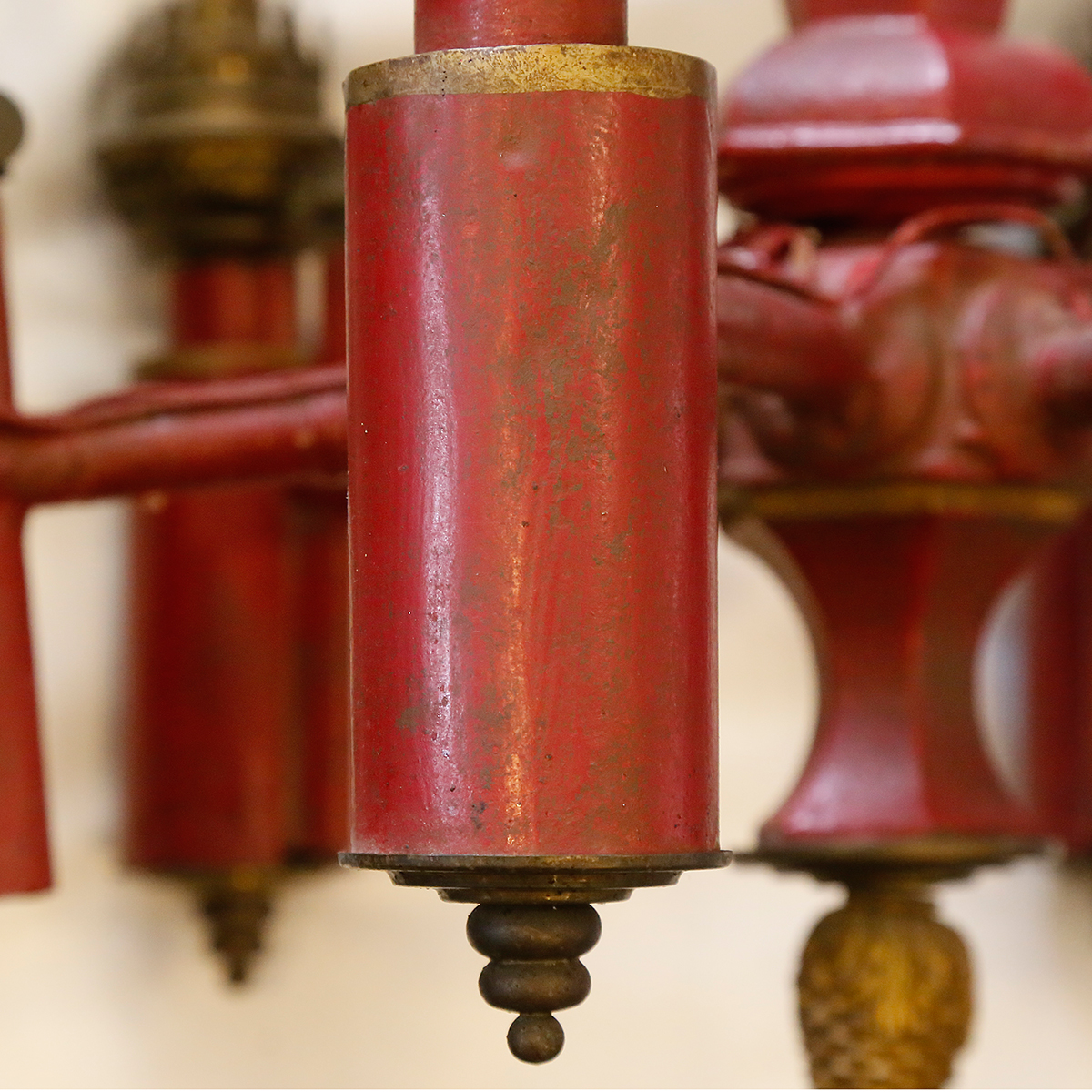 A Tole Metal Chandelier 1940s-photo-2