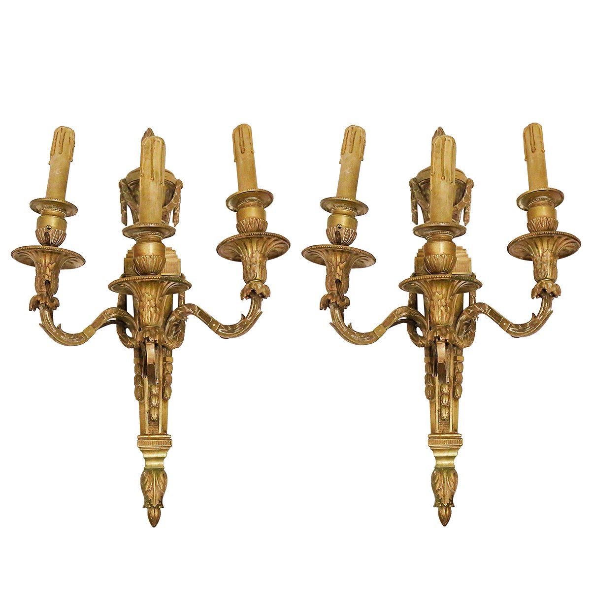 A Pair Of 19th Century Bronze Sconces