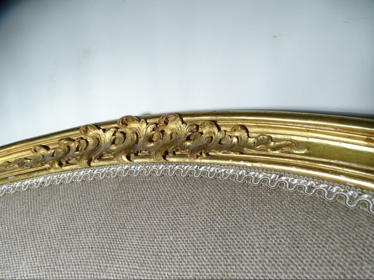 Large Armchair In Golden Wood Napoleon III Period XIX-photo-2