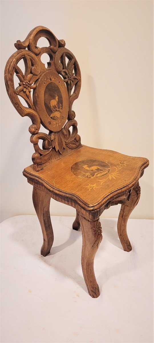 Black Forest Children's Chair In Walnut End XIX-photo-3