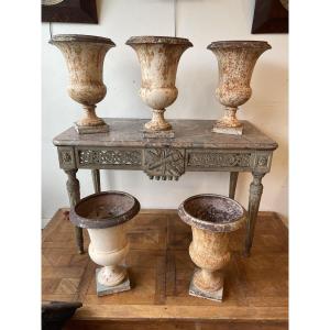 Rare Set Of Five 18th Century Medici Vases 