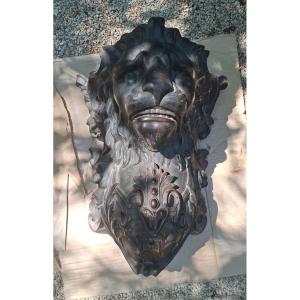 Tête de lion en bronze époque XIX éme siécle