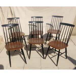 Suite de 6 Chaises Scandinaves Ilmari Tapiovaara années 60