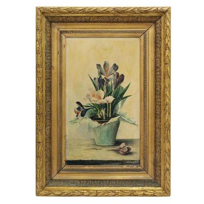 A Flower Painting Signed 1900s