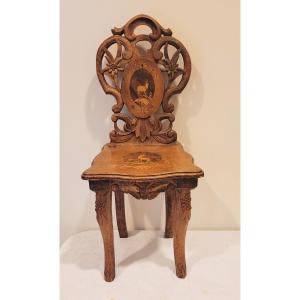 Black Forest Children's Chair In Walnut End XIX