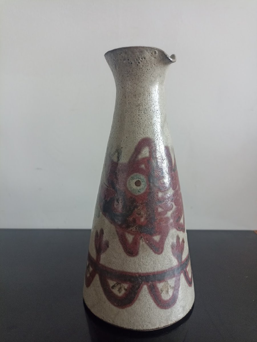Gustave Reynaud , Bouteille Et Verres En Céramiques -photo-2