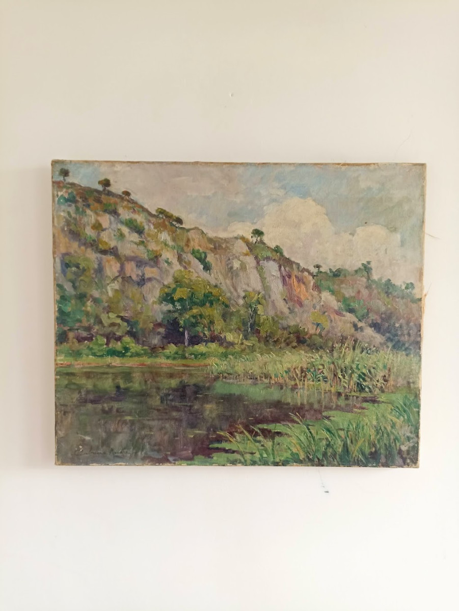Tableau Post Impréssionniste Paysage En Bretagne , Dinan 