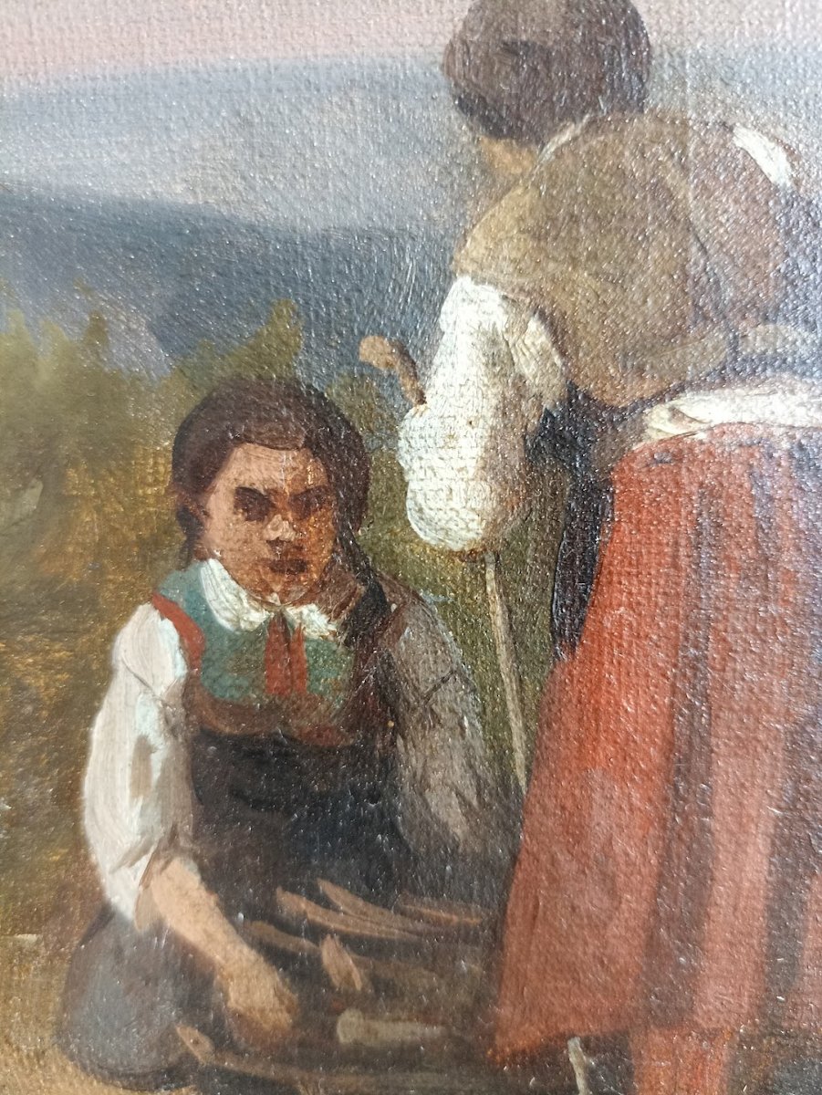 19th Century Painting Of A Scene From Peasant Life -photo-3