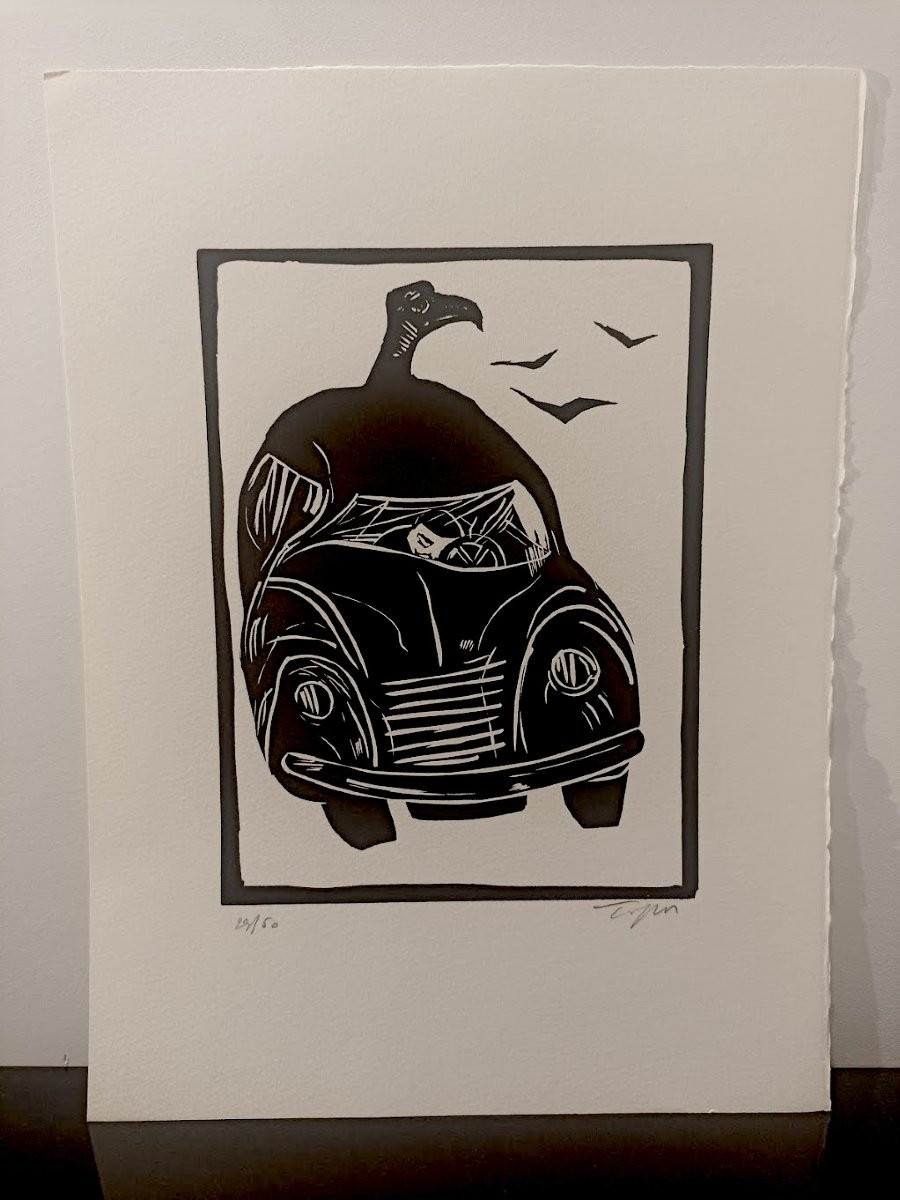 ROLAND TOPOR suite de 6 linogravures -photo-4