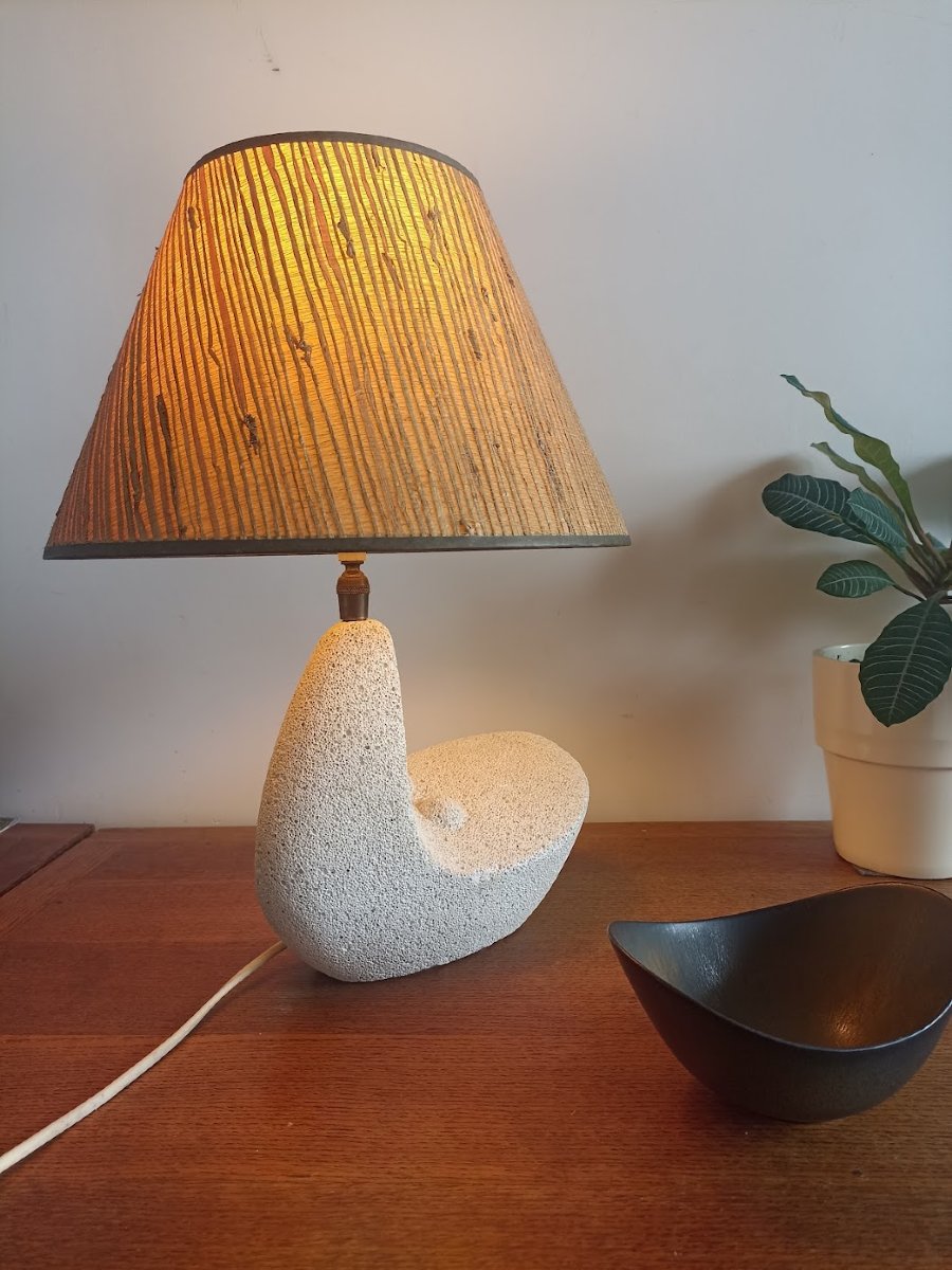 Lampe en béton cellulaire années 70 -photo-2