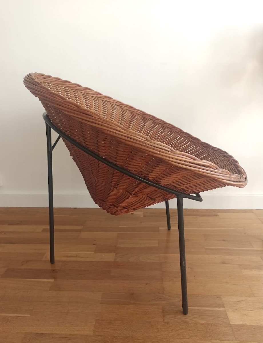 Fauteuil en Rotin années 50 