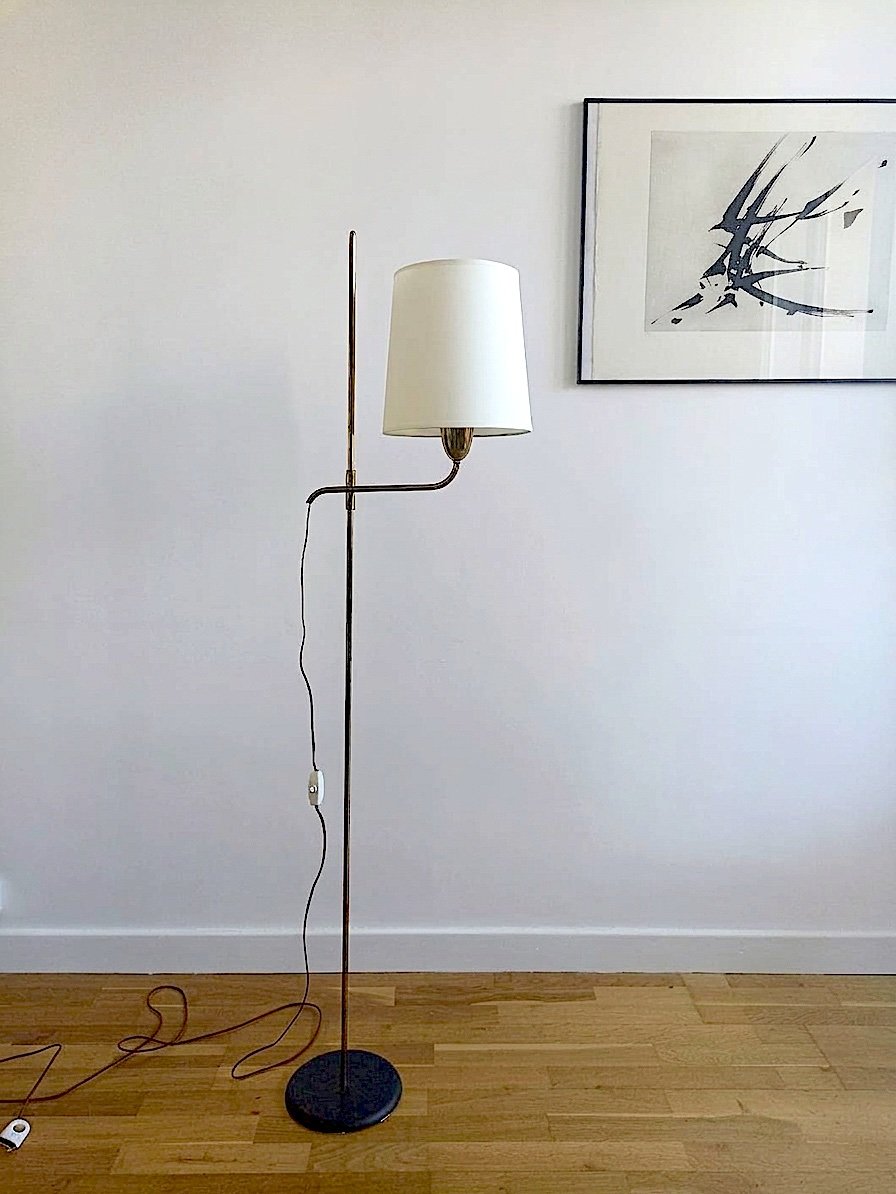 Lampadaire en laiton des années 70 