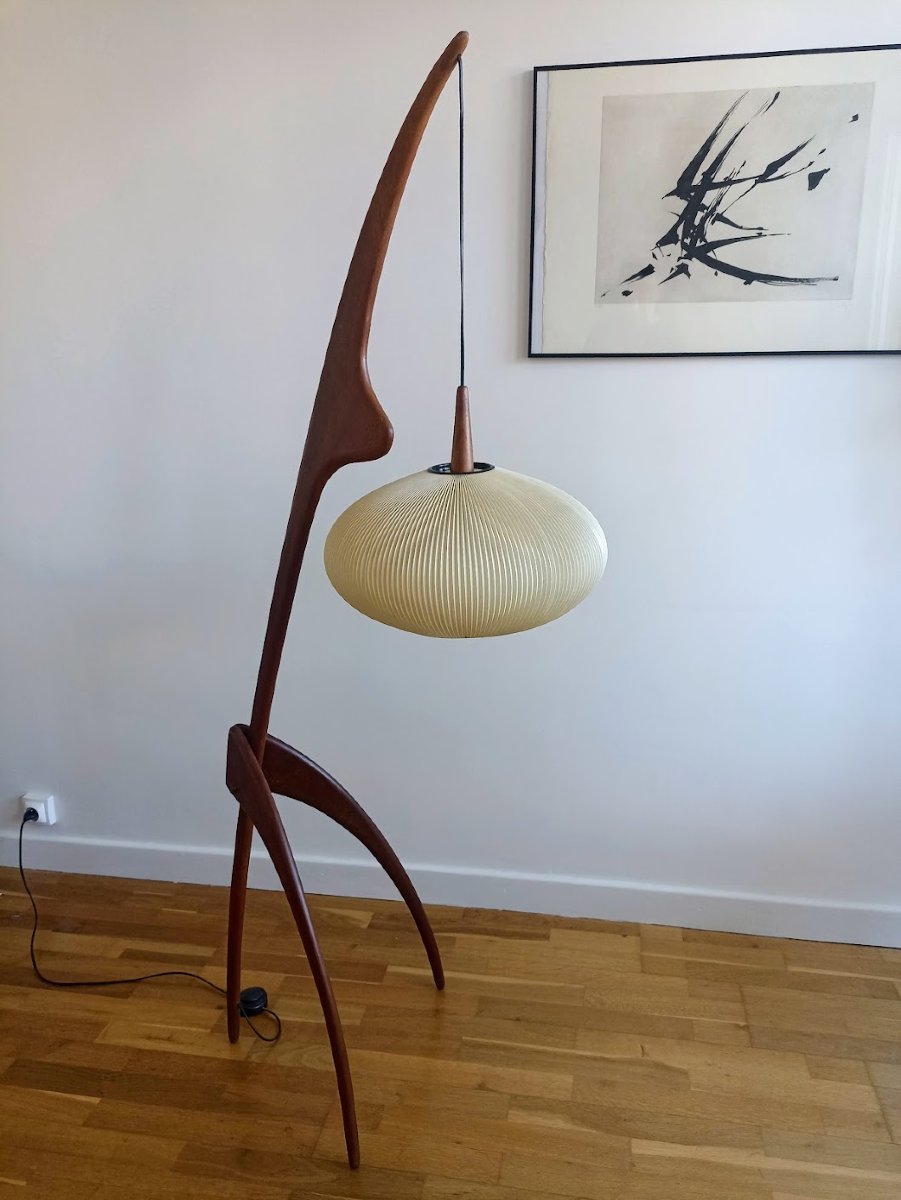 Rispal "praying Mantis" Floor Lamp, 1950s -photo-4