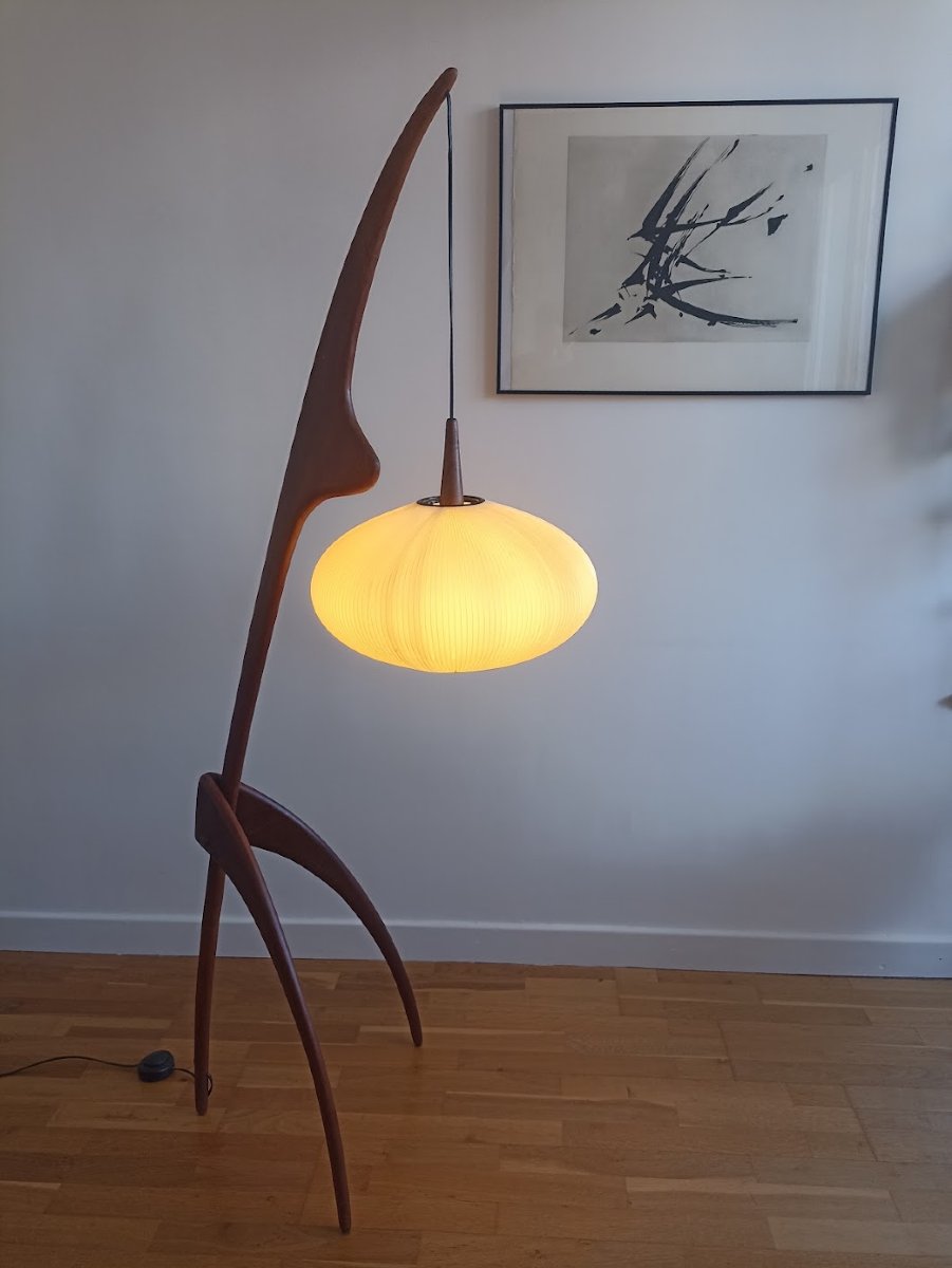 Rispal "praying Mantis" Floor Lamp, 1950s -photo-1