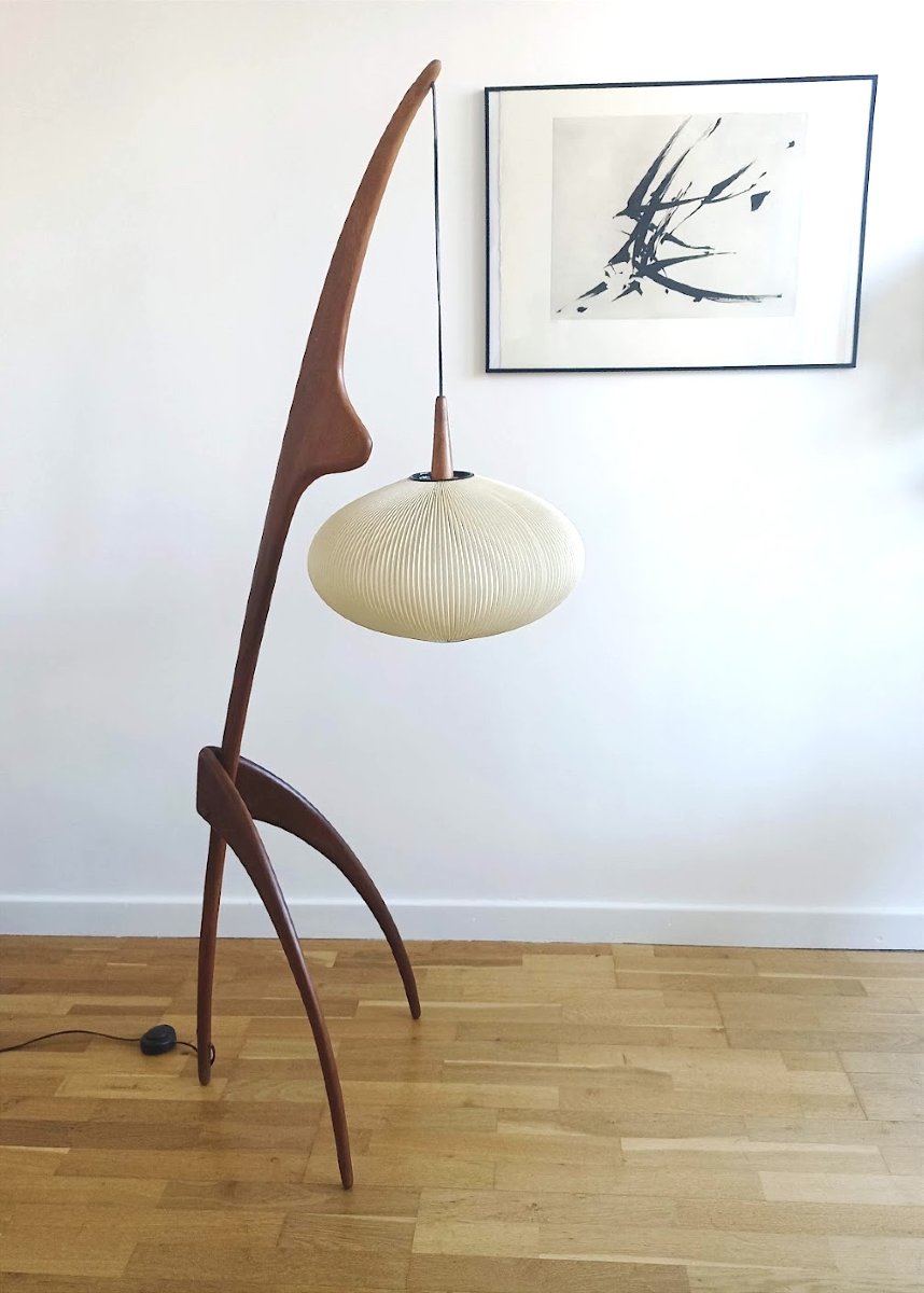 Rispal "praying Mantis" Floor Lamp, 1950s 