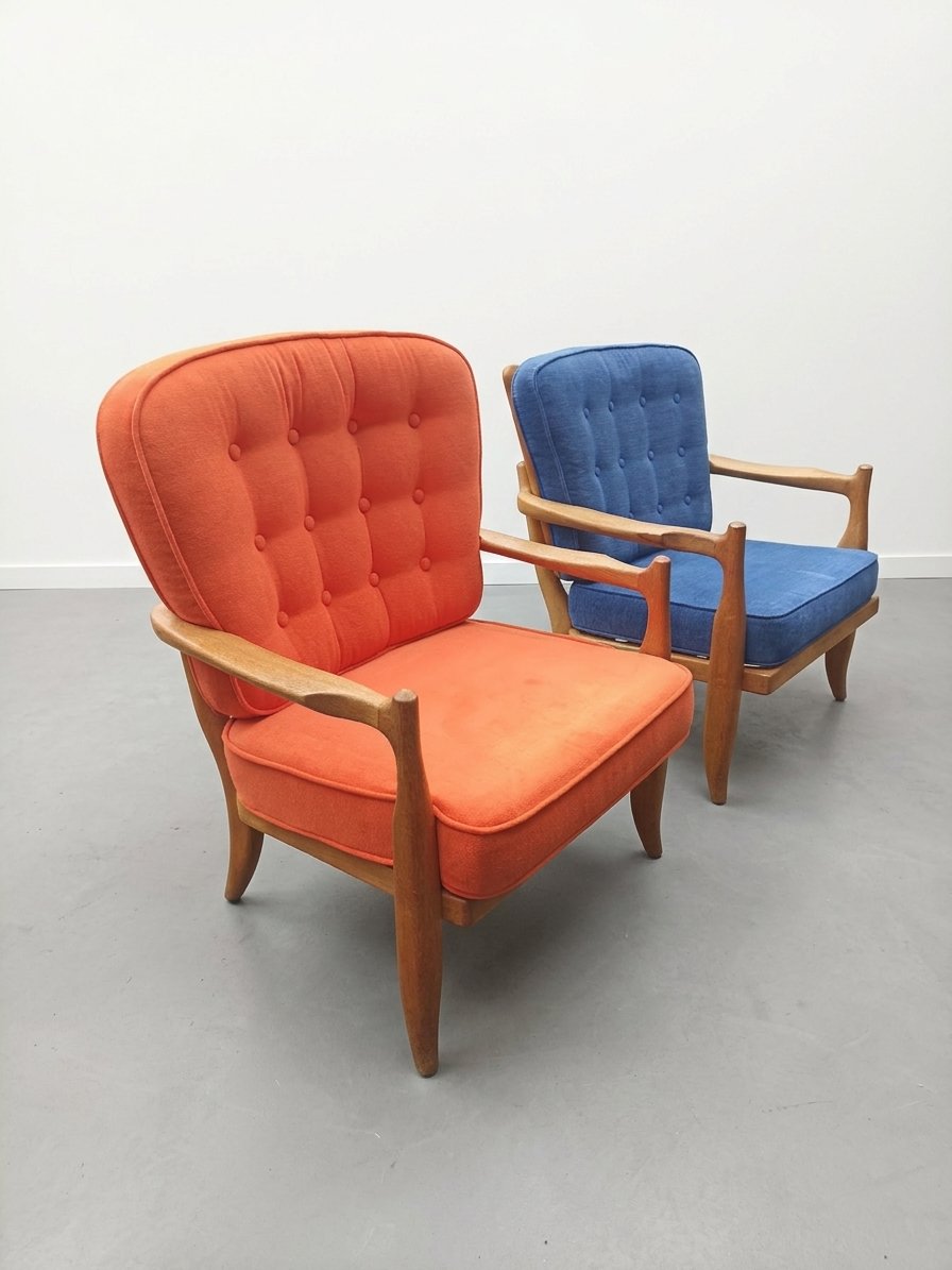 Paire de fauteuils  Guillerme et Chambron -photo-2