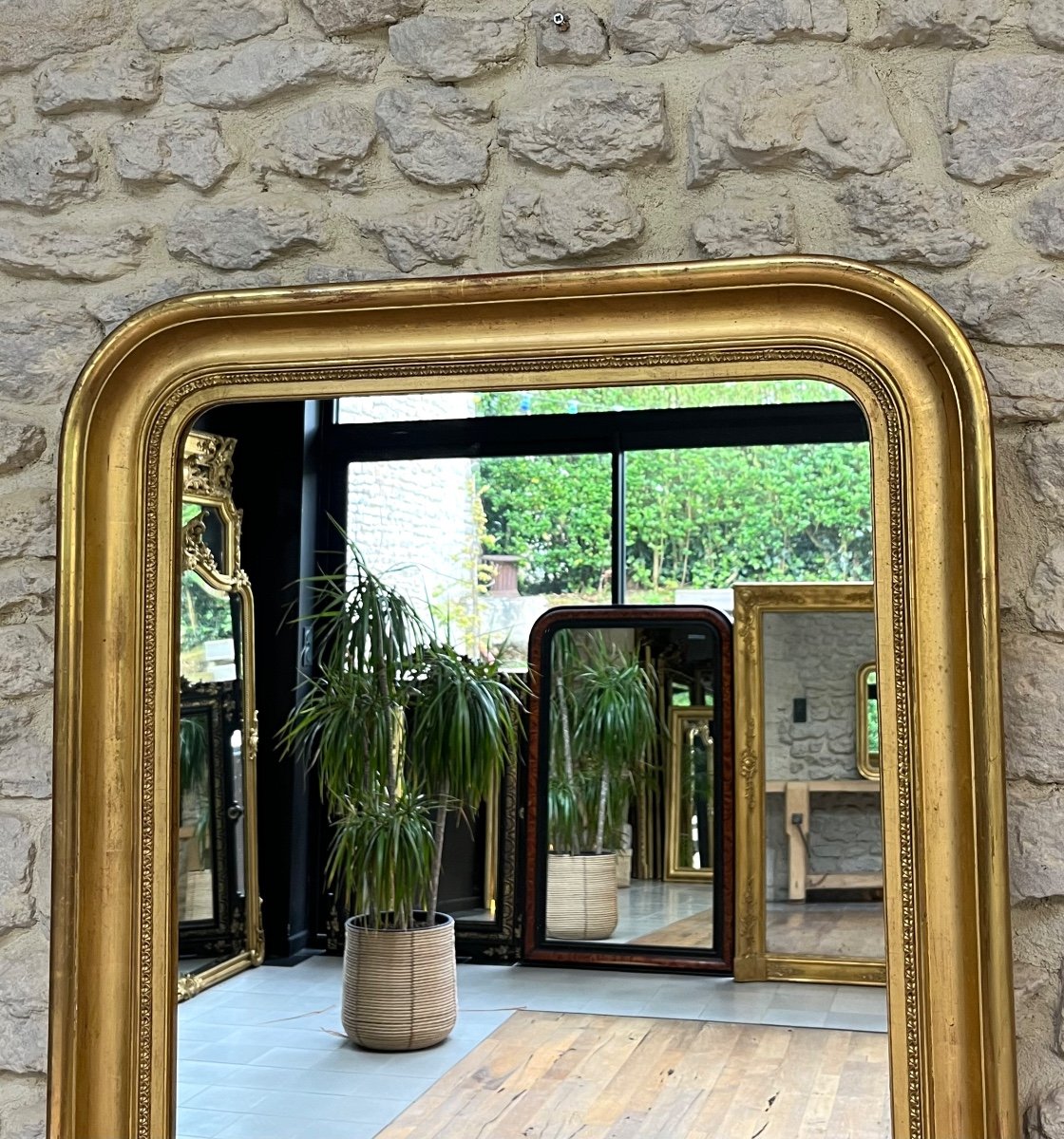 Miroir Ancien Louis-philippe Doré à La Feuille D’or.-photo-4