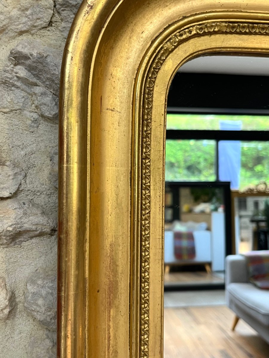 Miroir Ancien Louis-philippe Doré à La Feuille D’or.-photo-5