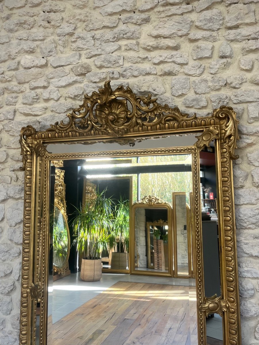 Antique Pareclosed Mirror 166cm/101.5cm Trumeau -photo-2
