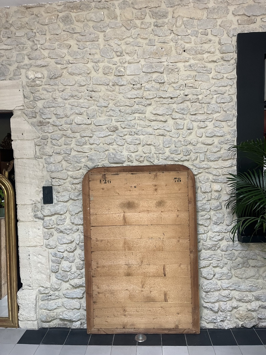 Miroir Louis-Philippe perlé doré à la feuille d’or décor géométrique 146cm/98cm-photo-6