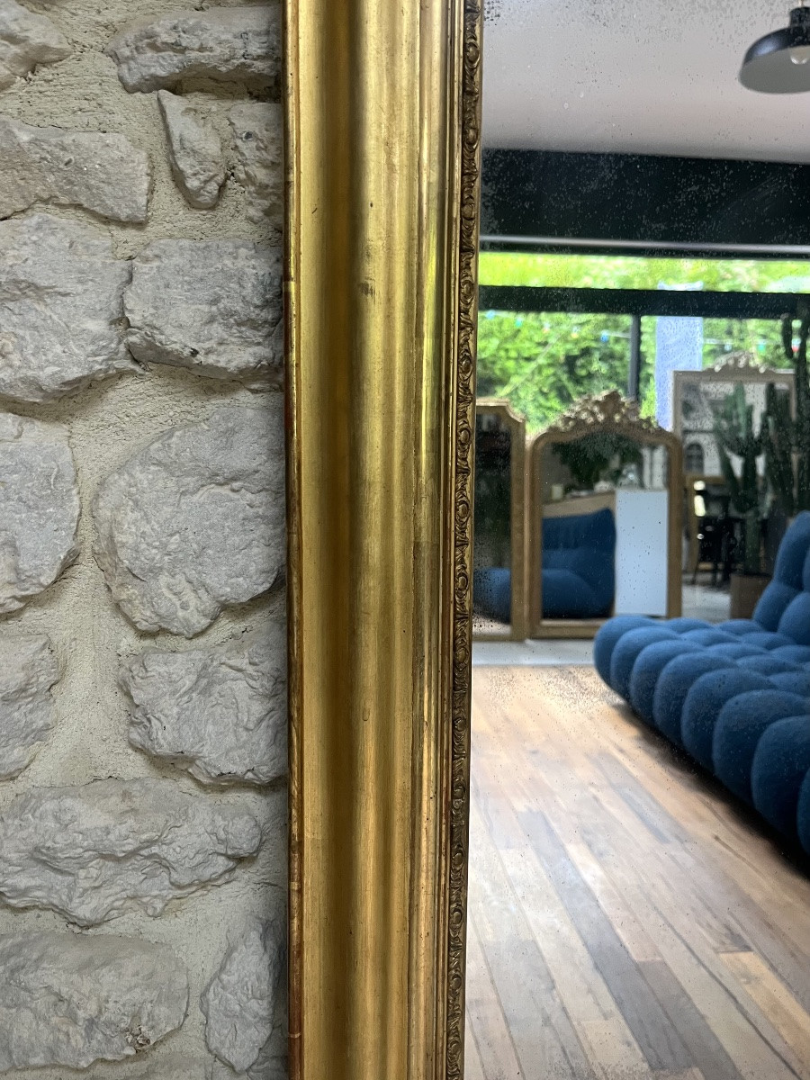 19th Century Mirror Gilded With Gold Leaf And Mercury Glass 149cm/103.5cm  -photo-7