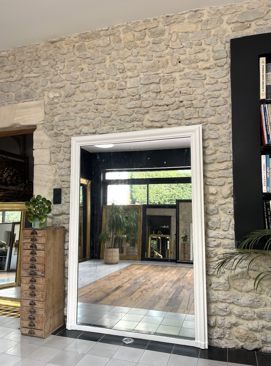 181cm/125.5cm 19th Century Fireplace Mirror, Mercury Glass And Pitted. Trumeau -photo-2