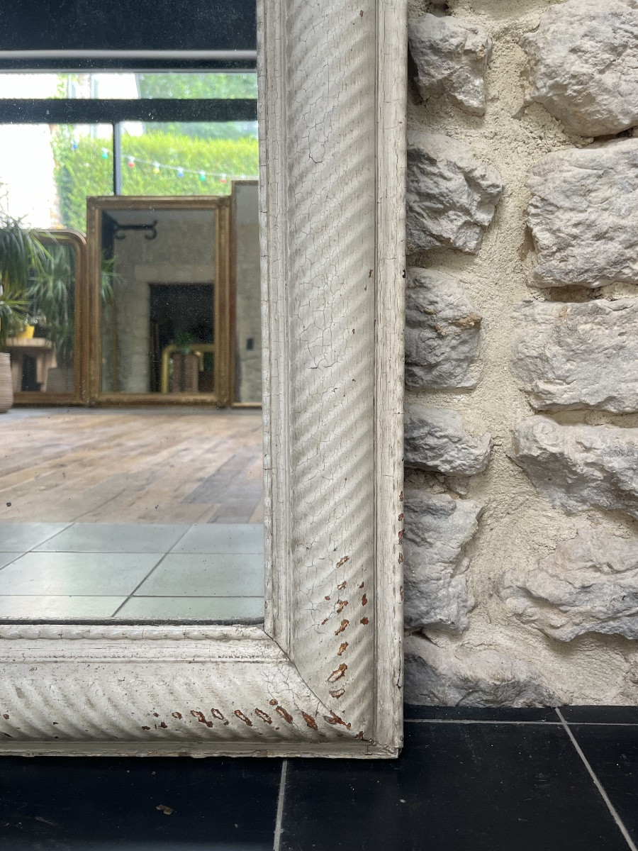 Louis-philippe Mirror 147.5cm/90cm 19th Century, Mercury Glass And Pitted, Parquet Flooring On The Back.-photo-5