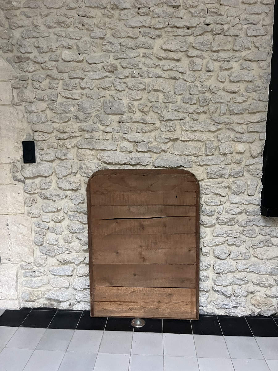 Antique Louis-philippe Beaded Mirror, 110.5/80cm, Gilded With Gold Leaf, Mantelpiece-photo-8