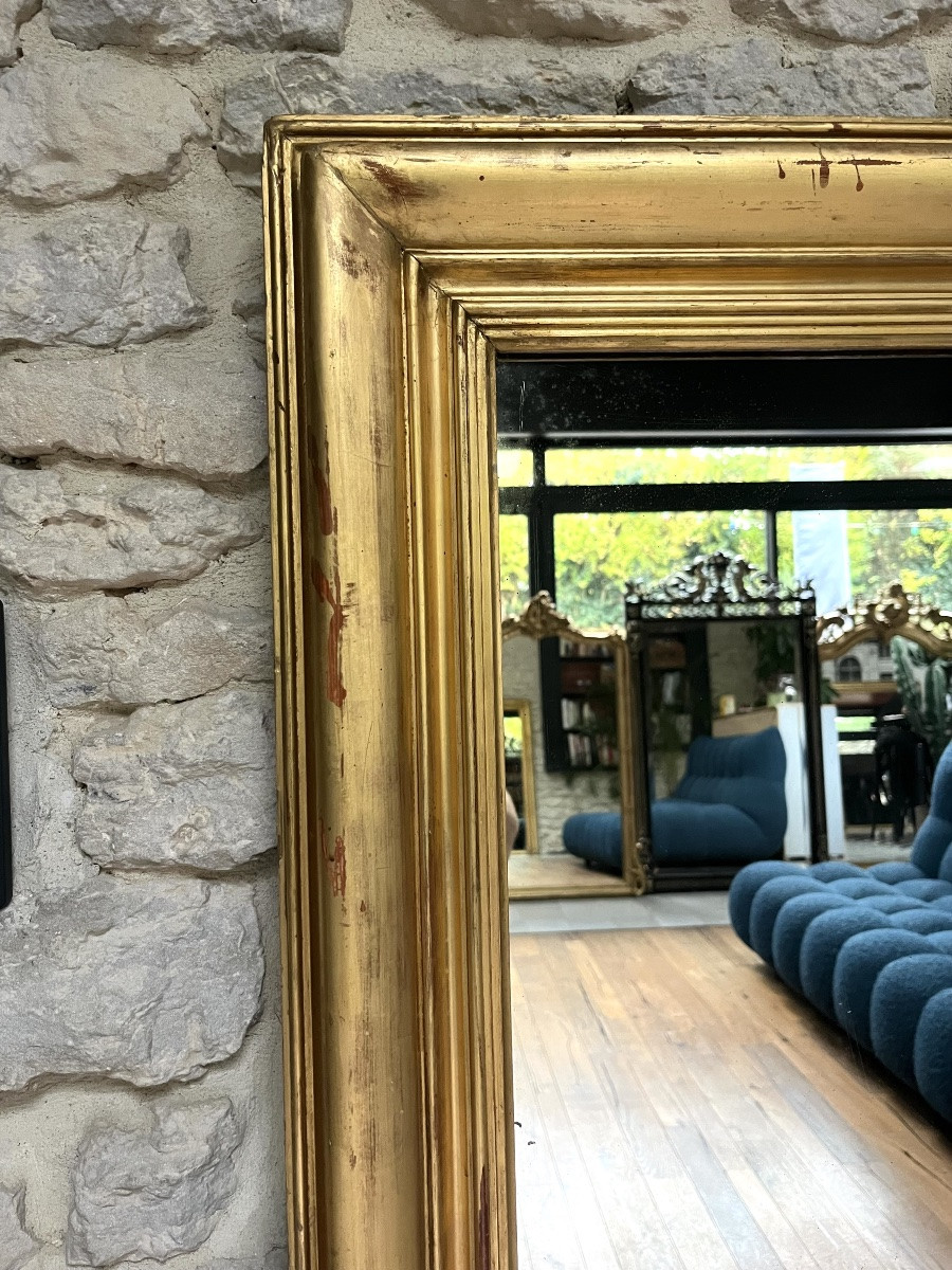 Antique Fireplace Mirror, 152/136cm, Gilded With Gold Leaf, Antique Fireplace Mirror-photo-2