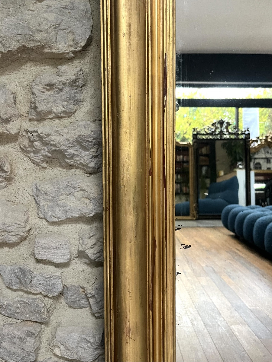 Antique Fireplace Mirror, 152/136cm, Gilded With Gold Leaf, Antique Fireplace Mirror-photo-7