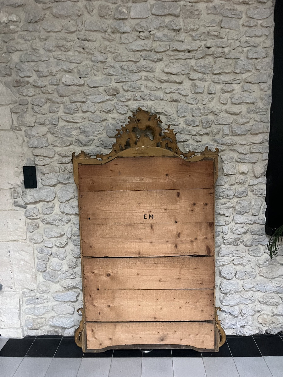 Antique Mirror 169/105cm With Pediments And Gilded Beading, Mantelpiece -photo-8