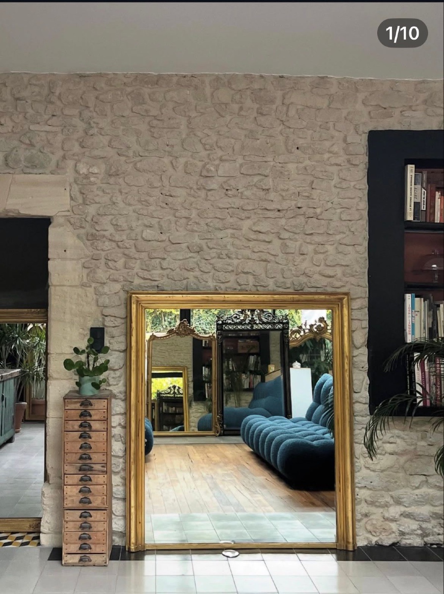 Antique Fireplace Mirror, 152/136cm, Gilded With Gold Leaf, Wood-paneled Fireplace Mirror 